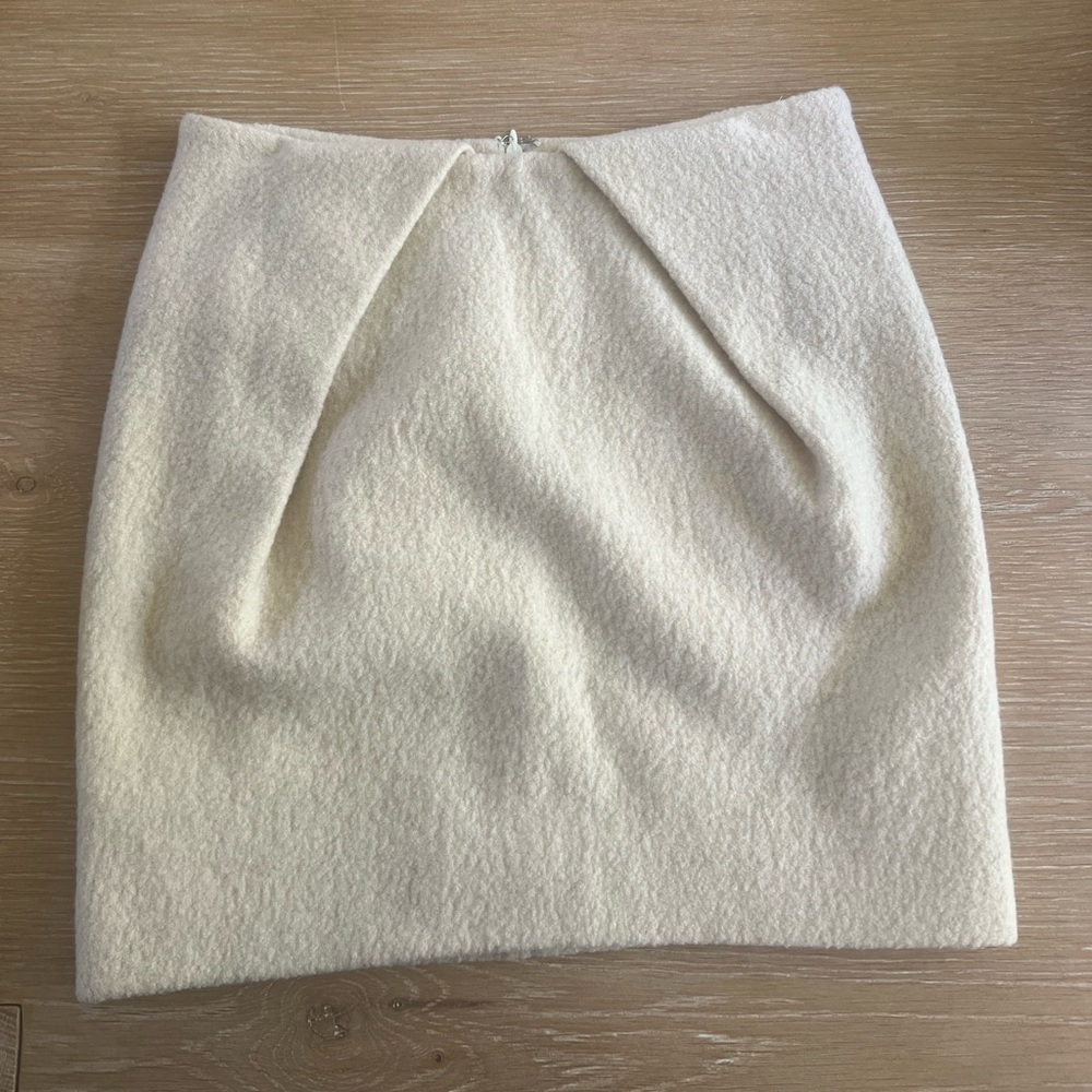 Christian Wijnants Crème Wool Pleat Skirt Sz 34